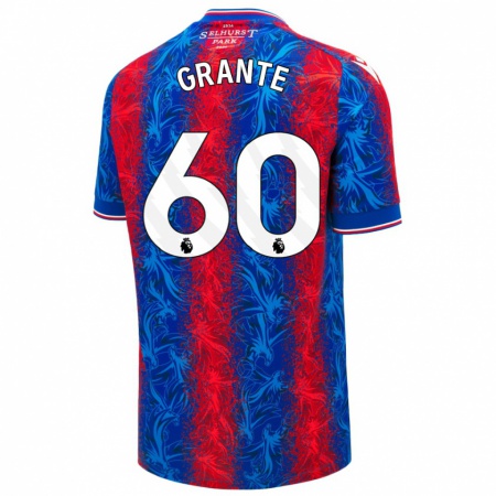 Kandiny Bambino Maglia Jake Grante #60 Strisce Rosso Blu Kit Gara Home 2024/25 Maglietta