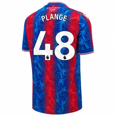 Kandiny Bambino Maglia Luke Plange #48 Strisce Rosso Blu Kit Gara Home 2024/25 Maglietta