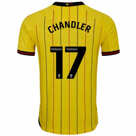 Kandiny Niño Camiseta Megan Chandler #17 Amarillo Negro 1ª Equipación 2024/25 La Camisa México