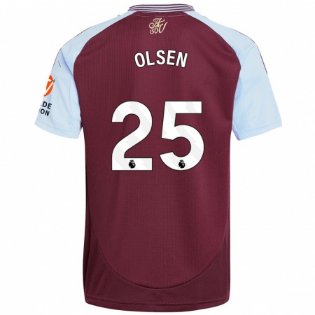 Kandiny Kinderen Robin Olsen #25 Bordeaux Hemelsblauw Thuisshirt Thuistenue 2024/25 T-Shirt