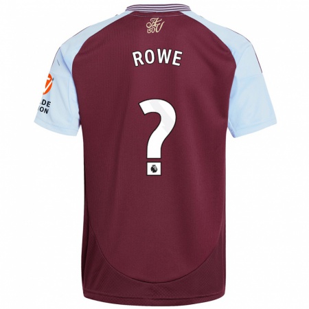 Kandiny Kinderen Triston Rowe #0 Bordeaux Hemelsblauw Thuisshirt Thuistenue 2024/25 T-Shirt