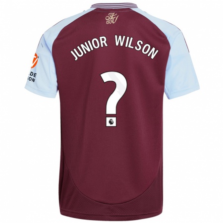 Kandiny Kinderen Junior Wilson #0 Bordeaux Hemelsblauw Thuisshirt Thuistenue 2024/25 T-Shirt