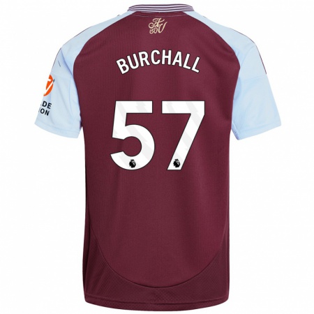 Kandiny Kinderen Ajani Burchall #57 Bordeaux Hemelsblauw Thuisshirt Thuistenue 2024/25 T-Shirt