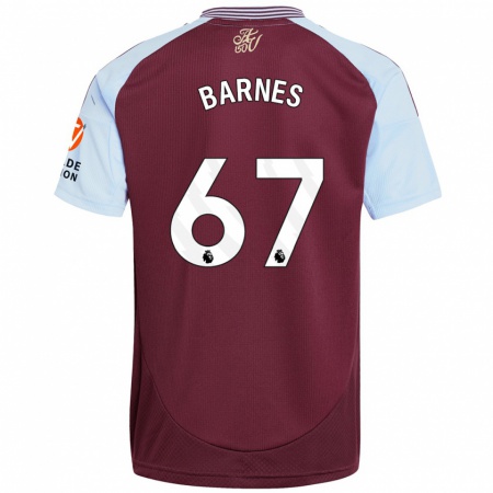 Kandiny Kinderen Mikell Barnes #67 Bordeaux Hemelsblauw Thuisshirt Thuistenue 2024/25 T-Shirt