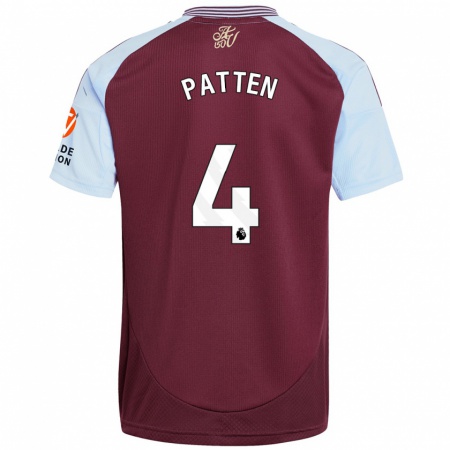 Kandiny Kinderen Anna Patten #4 Bordeaux Hemelsblauw Thuisshirt Thuistenue 2024/25 T-Shirt