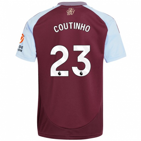 Kandiny Kinderen Philippe Coutinho #23 Bordeaux Hemelsblauw Thuisshirt Thuistenue 2024/25 T-Shirt