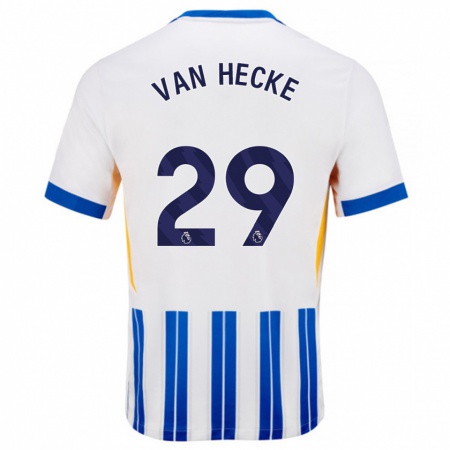 Kandiny Kinderen Jan Paul Van Hecke #29 Wit Blauwe Krijtstrepen Thuisshirt Thuistenue 2024/25 T-Shirt