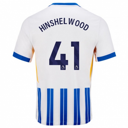 Kandiny Kinderen Jack Hinshelwood #41 Wit Blauwe Krijtstrepen Thuisshirt Thuistenue 2024/25 T-Shirt