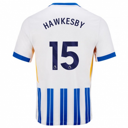 Kandiny Kinderen Mackenzie Hawkesby #15 Wit Blauwe Krijtstrepen Thuisshirt Thuistenue 2024/25 T-Shirt