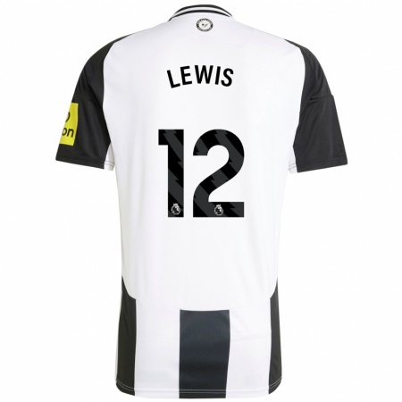 Kandiny Bambino Maglia Jamal Lewis #12 Bianco Nero Kit Gara Home 2024/25 Maglietta