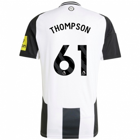 Kandiny Kinder Max Thompson #61 Weiß Schwarz Heimtrikot Trikot 2024/25 T-Shirt Österreich