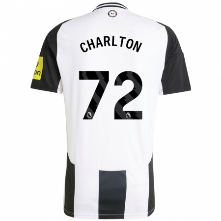 Kandiny Kinderen Dylan Charlton #72 Wit Zwart Thuisshirt Thuistenue 2024/25 T-Shirt