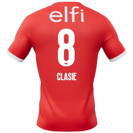 Kandiny Kinderen Jordy Clasie #8 Rood Wit Thuisshirt Thuistenue 2024/25 T-Shirt