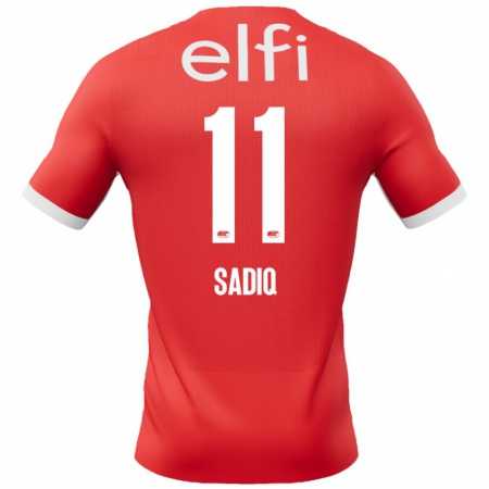 Kandiny Kinderen Ibrahim Sadiq #11 Rood Wit Thuisshirt Thuistenue 2024/25 T-Shirt