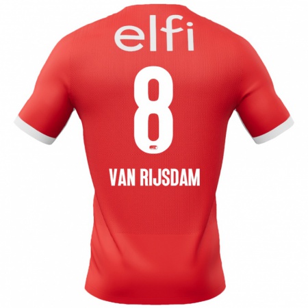 Kandiny Kinderen Julian Van Rijsdam #8 Rood Wit Thuisshirt Thuistenue 2024/25 T-Shirt