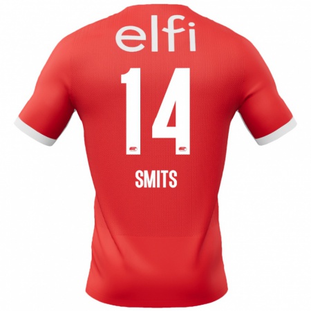 Kandiny Niño Camiseta Anthony Smits #14 Rojo Blanco 1ª Equipación 2024/25 La Camisa México