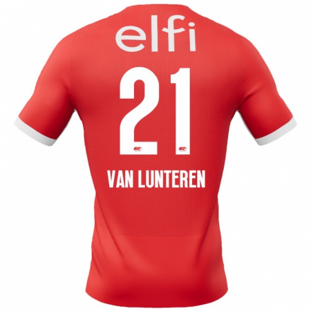 Kandiny Kinderen Desiree Van Lunteren #21 Rood Wit Thuisshirt Thuistenue 2024/25 T-Shirt