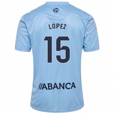 Kandiny Bambino Maglia Fer López #15 Celeste Kit Gara Home 2024/25 Maglietta