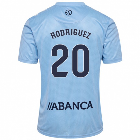 Kandiny Kinderen Javi Rodríguez #20 Hemelsblauw Thuisshirt Thuistenue 2024/25 T-Shirt