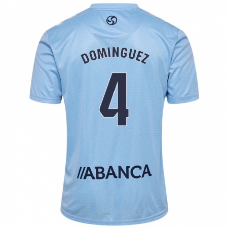 Kandiny Kinderen Javi Domínguez #4 Hemelsblauw Thuisshirt Thuistenue 2024/25 T-Shirt