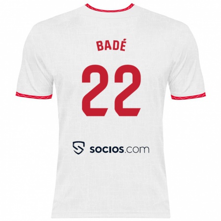 Kandiny Kinderen Loïc Badé #22 Wit Rood Thuisshirt Thuistenue 2024/25 T-Shirt