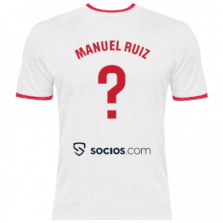 Kandiny Kinderen José Manuel Ruiz #0 Wit Rood Thuisshirt Thuistenue 2024/25 T-Shirt