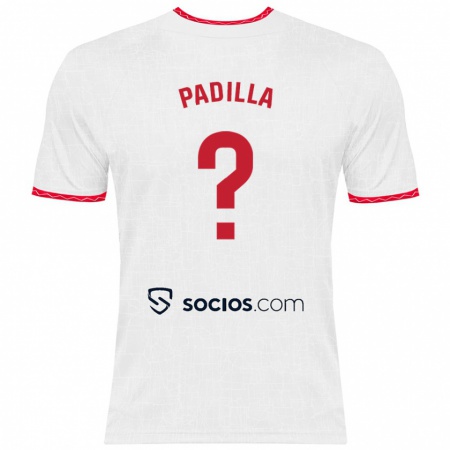 Kandiny Bambino Maglia Natalia Padilla #0 Bianco Rosso Kit Gara Home 2024/25 Maglietta