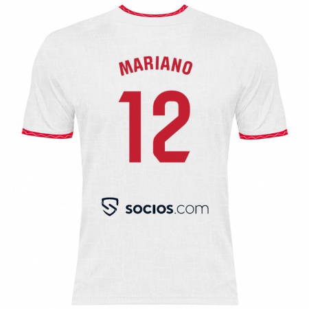 Kandiny Kinderen Mariano Díaz #12 Wit Rood Thuisshirt Thuistenue 2024/25 T-Shirt