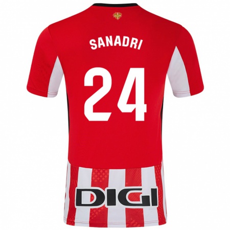 Kandiny Kinderen Sanadri #24 Rood Wit Thuisshirt Thuistenue 2024/25 T-Shirt