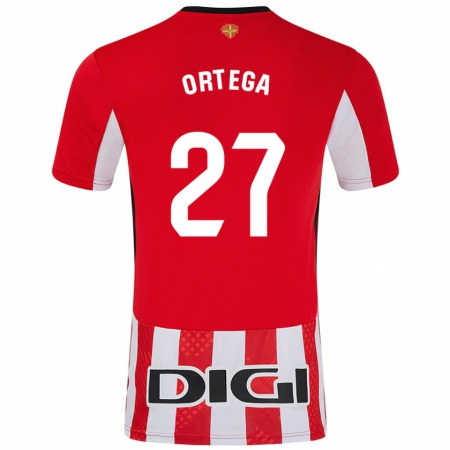 Kandiny Kinderen Sara Ortega #27 Rood Wit Thuisshirt Thuistenue 2024/25 T-Shirt