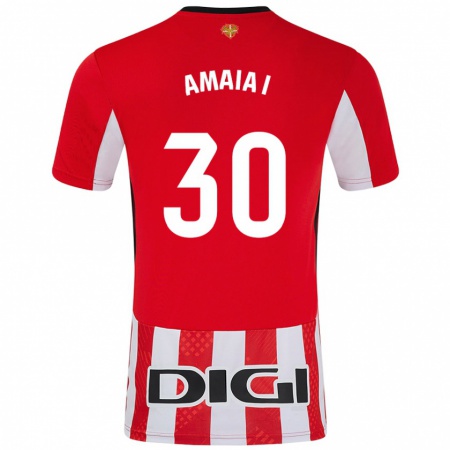 Kandiny Kinderen Amaia Iribarren Arteta #30 Rood Wit Thuisshirt Thuistenue 2024/25 T-Shirt