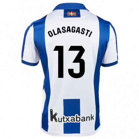 Kandiny Kinder Lander Olasagasti #13 Weiß Blau Heimtrikot Trikot 2024/25 T-Shirt Österreich