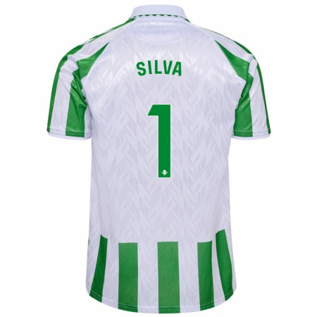 Kandiny Bambino Maglia Rui Silva #1 Verde Bianco A Righe Kit Gara Home 2024/25 Maglietta