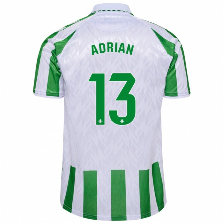 Kandiny Kinderen Adrián #13 Groen Witte Strepen Thuisshirt Thuistenue 2024/25 T-Shirt