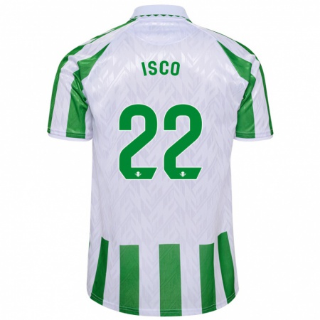 Kandiny Kinderen Isco #22 Groen Witte Strepen Thuisshirt Thuistenue 2024/25 T-Shirt