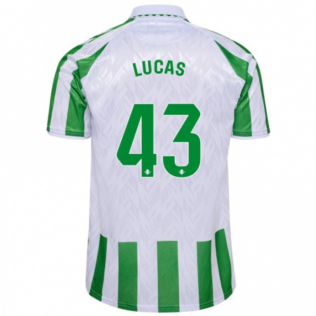 Kandiny Kinderen Lucas Alcázar #43 Groen Witte Strepen Thuisshirt Thuistenue 2024/25 T-Shirt