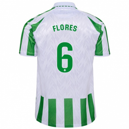 Kandiny Kinderen Mateo Flores #6 Groen Witte Strepen Thuisshirt Thuistenue 2024/25 T-Shirt