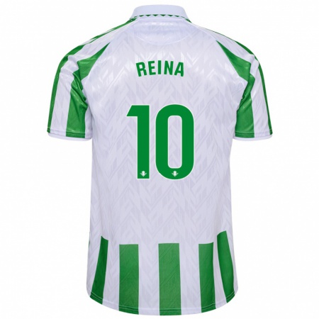 Kandiny Bambino Maglia Carlos Reina #10 Verde Bianco A Righe Kit Gara Home 2024/25 Maglietta