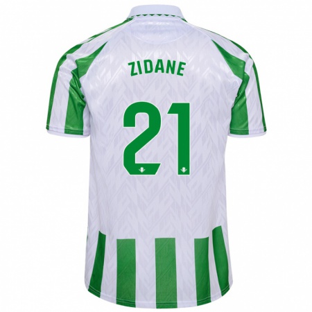 Kandiny Kinderen Elyaz Zidane #21 Groen Witte Strepen Thuisshirt Thuistenue 2024/25 T-Shirt