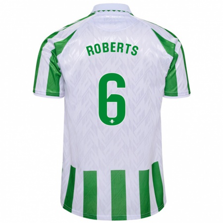 Kandiny Kinderen Rhiannon Roberts #6 Groen Witte Strepen Thuisshirt Thuistenue 2024/25 T-Shirt