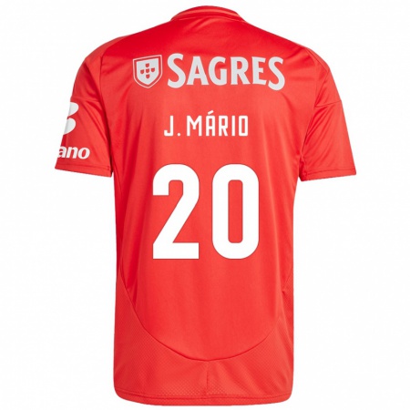 Kandiny Bambino Maglia João Mário #20 Rosso Bianco Kit Gara Home 2024/25 Maglietta