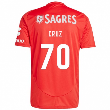 Kandiny Kinderen Filipe Cruz #70 Rood Wit Thuisshirt Thuistenue 2024/25 T-Shirt