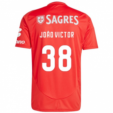 Kandiny Kinderen João Victor #38 Rood Wit Thuisshirt Thuistenue 2024/25 T-Shirt