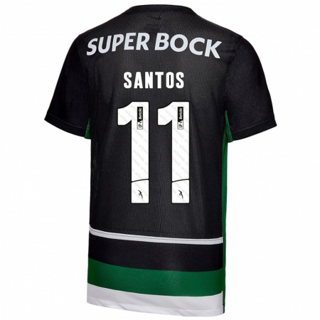 Kandiny Kinderen Nuno Santos #11 Zwart Wit Groen Thuisshirt Thuistenue 2024/25 T-Shirt