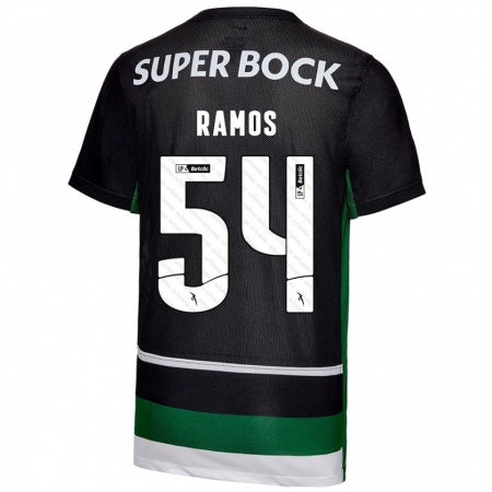 Kandiny Kinderen Bruno Ramos #54 Zwart Wit Groen Thuisshirt Thuistenue 2024/25 T-Shirt