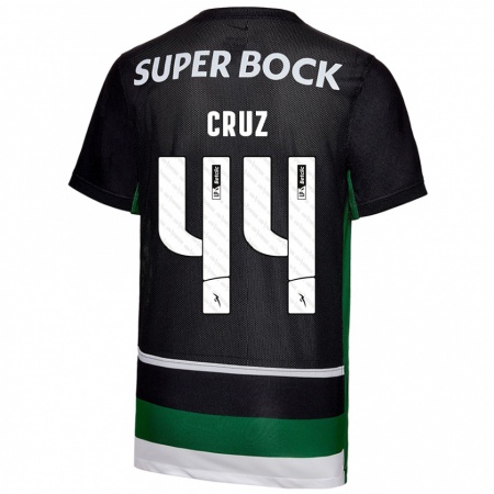 Kandiny Bambino Maglia Marco Cruz #44 Nero Bianco Verde Kit Gara Home 2024/25 Maglietta