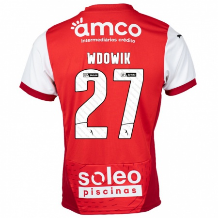 Kandiny Kinderen Bartlomiej Wdowik #27 Rood Wit Thuisshirt Thuistenue 2024/25 T-Shirt