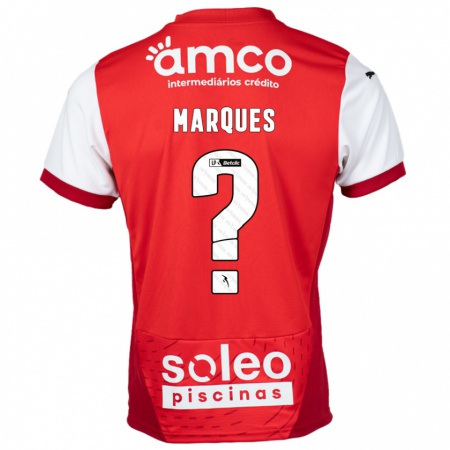 Kandiny Kinderen Rodrigo Marques #0 Rood Wit Thuisshirt Thuistenue 2024/25 T-Shirt