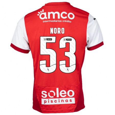 Kandiny Kinderen Jonatás Noro #53 Rood Wit Thuisshirt Thuistenue 2024/25 T-Shirt