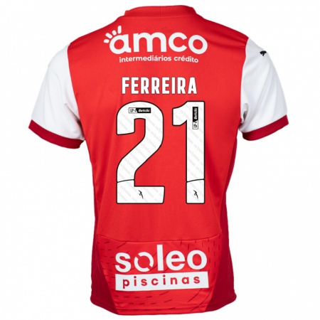 Kandiny Kinderen Ana Carolina Ferreira #21 Rood Wit Thuisshirt Thuistenue 2024/25 T-Shirt